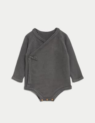 

Unisex,Boys,Girls M&S Collection Pointelle Bodysuit (7lbs-1 Yrs) - Grey Mix, Grey Mix