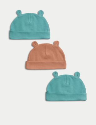 3pk Cotton Rich Hats (0-1 Yrs)