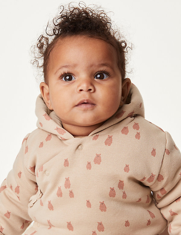 Pure Cotton Bear Hooded Jacket (7lbs-1 Yrs) - KR