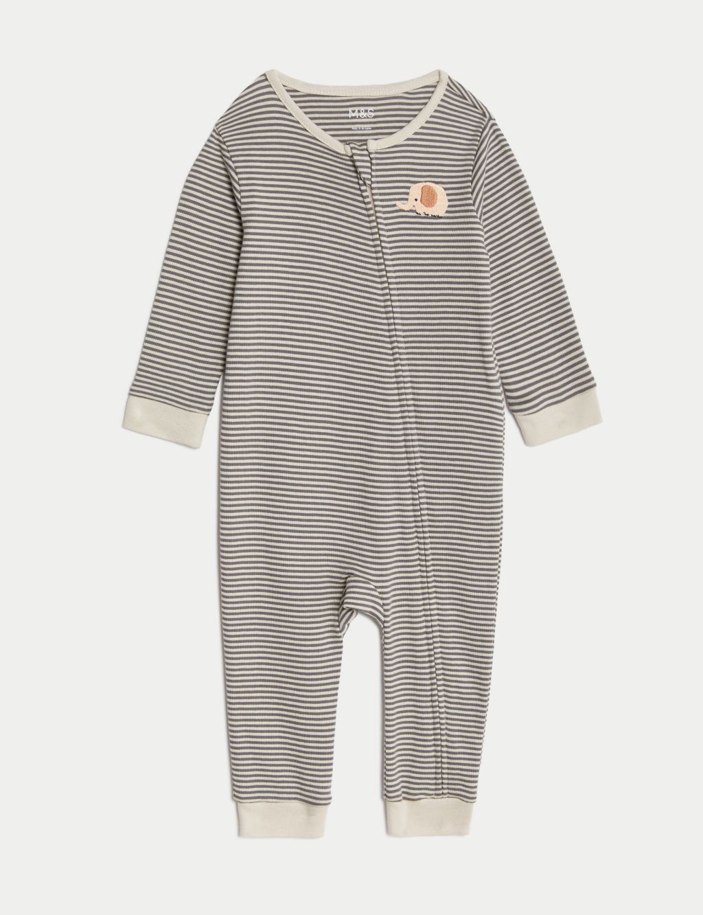 Pure Cotton Striped Sleepsuit (7lbs-1 Yrs) image 1
