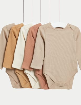 

Unisex,Boys,Girls M&S Collection 5pk Pure Cotton Bodysuits (6½lbs-3 Yrs) - Camel Mix, Camel Mix