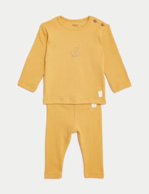 

Unisex,Boys,Girls M&S Collection 2pc Cotton Rich Elephant Outfit (7lbs-1 Yrs) - Light Honey, Light Honey