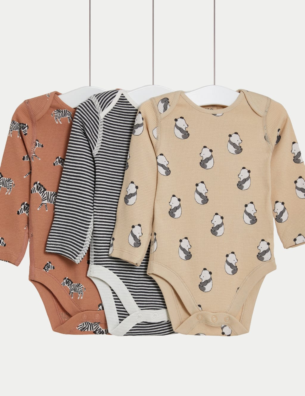 3pk Pure Cotton Animal Bodysuits (6½lbs-3 Yrs) image 1