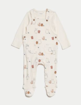 2pc Pure Cotton Animal Dungarees Outfit (7lbs-1 Yrs)