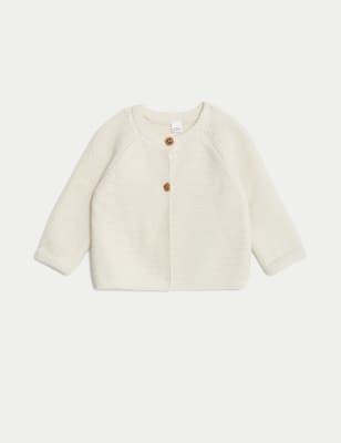 

M&S Collection Strickjacke aus reiner Baumwolle (0-1 J.) - White Mix, White Mix