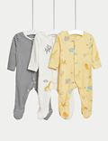 Pack de 3 pijamas para bebé 100% algodón de rayas y diseño de safari (6½&nbsp;lbs-3&nbsp;años)