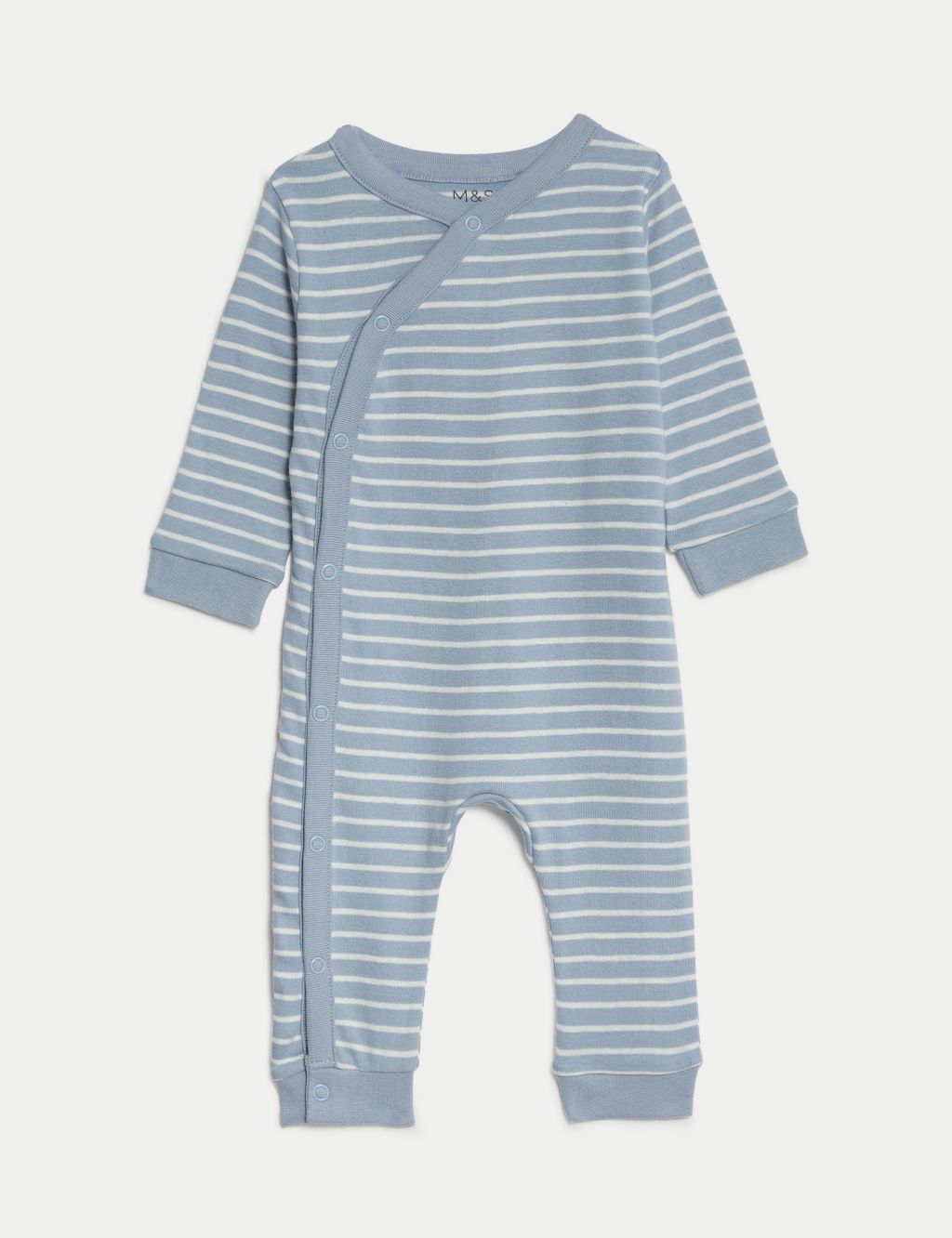 3pk Pure Cotton Striped Sleepsuits (6½lbs-3 Yrs) image 2