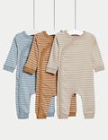 3er-Pack Schlafanzüge aus reiner Baumwolle mit Streifen (3 kg–3 Jahre)
