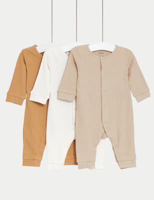 

Unisex,Boys,Girls M&S Collection 3pk Pure Cotton Sleepsuits (6½lbs-3 Yrs) - Oatmeal Mix, Oatmeal Mix