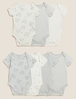 7pk Pure Cotton Lion Bodysuits (5lbs - 3 Yrs) - BH