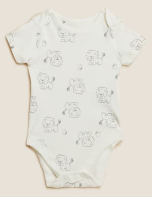 7pk Pure Cotton Lion Bodysuits (5lbs - 3 Yrs) - DE