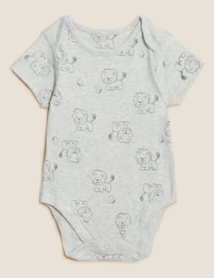 7pk Pure Cotton Lion Bodysuits (5lbs - 3 Yrs) - DE