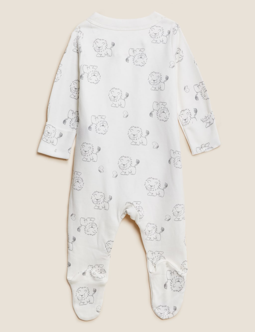 Pure Cotton Lion Print Sleepsuits (0-3 Yrs) image 5
