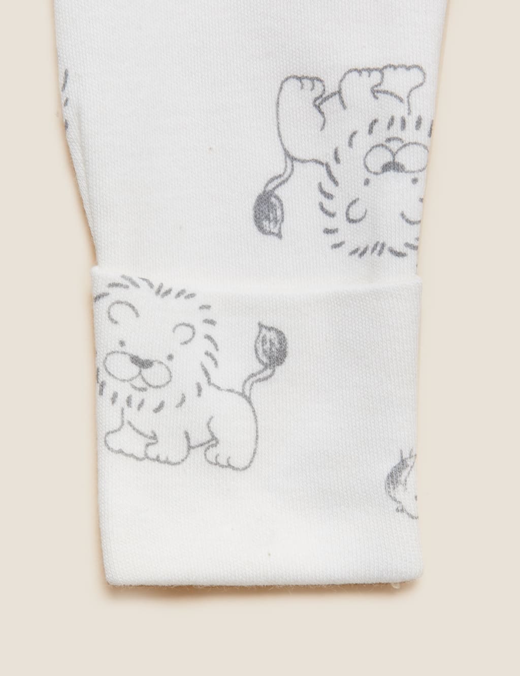 Pure Cotton Lion Print Sleepsuits (0-3 Yrs) image 7
