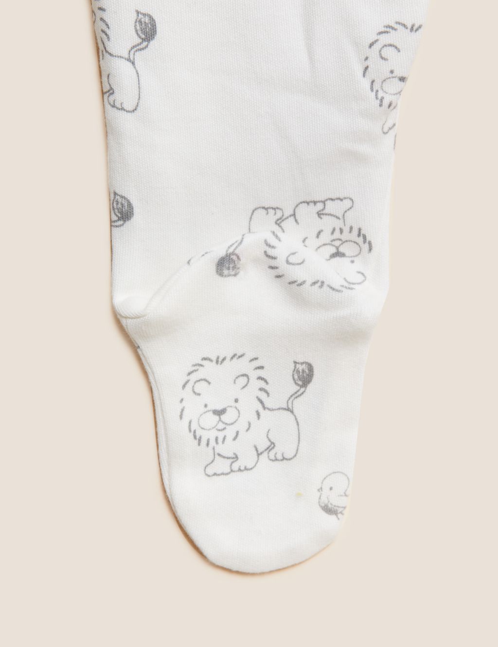 Pure Cotton Lion Print Sleepsuits (0-3 Yrs) image 8