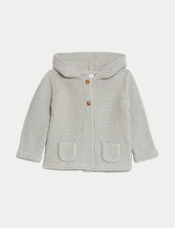 Pure Cotton Hooded Cardigan (7lbs-3 Yrs) - SI