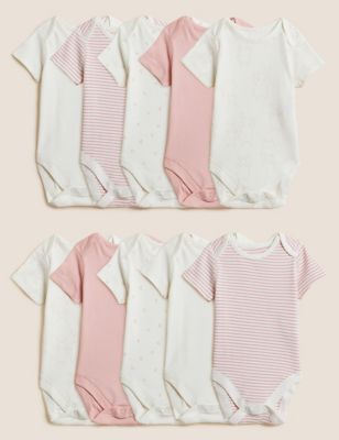 

Unisex,Boys,Girls M&S Collection 10pk Pure Cotton Patterned Bodysuits (5lbs - 3 Yrs) - Pink, Pink