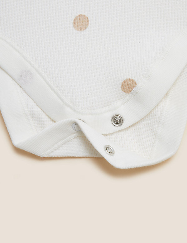 3pk Pure Cotton Spot Print Bodysuits (6½lbs-3 Yrs) - DE