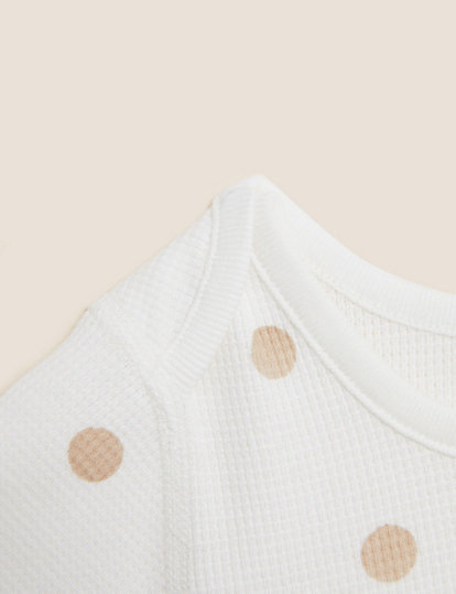 3pk Pure Cotton Spot Print Bodysuits (6½lbs-3 Yrs)