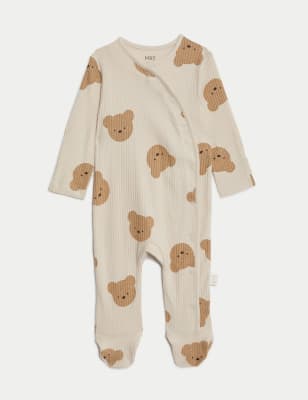 

Unisex,Boys,Girls M&S Collection Pure Cotton Bear Sleepsuit (7lbs-1 Yrs) - Mink, Mink