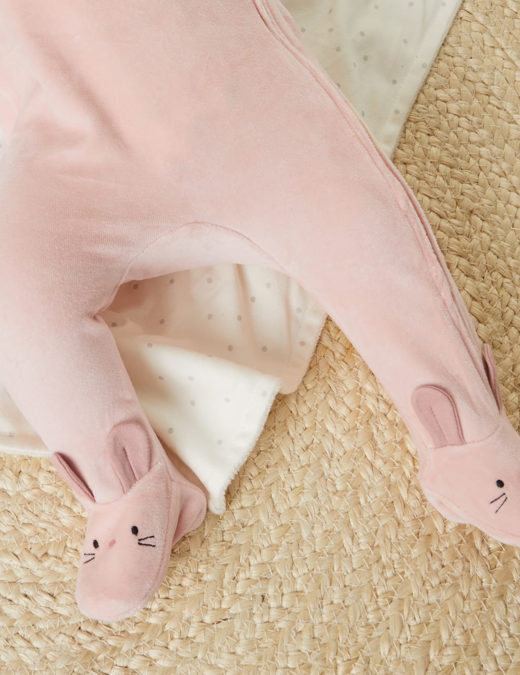 Cotton Rich Velour Bunny Sleepsuit (7lbs-1 Yrs) image 5
