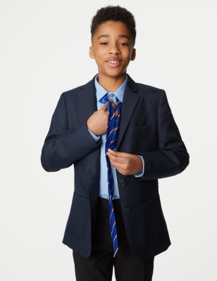 M&S Boys School Boys' Regular Fit Blazer (3-16 Yrs) - 8yREG - Navy, Navy