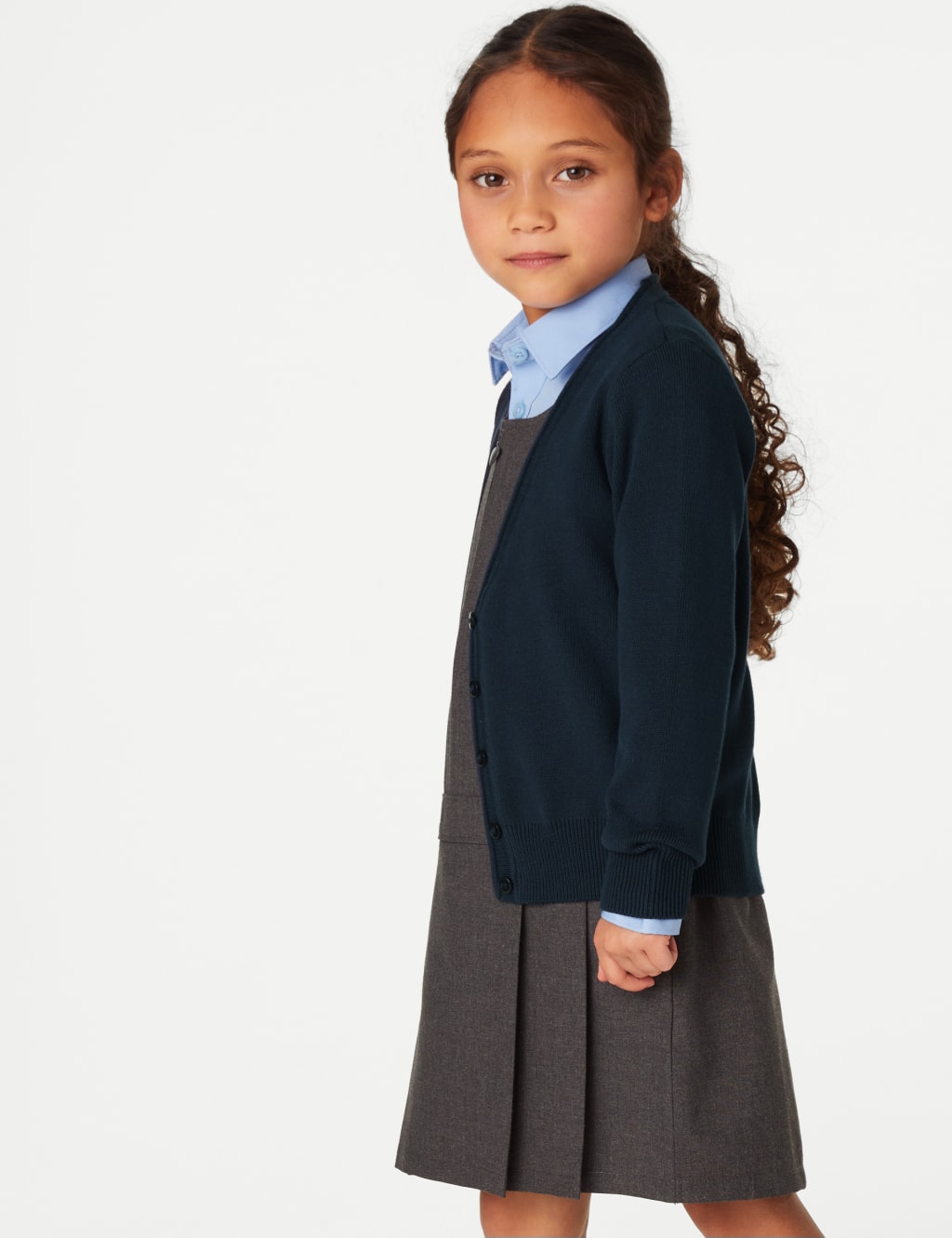 Girls navy school cardigan hotsell