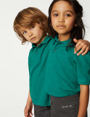 

Unisex,Boys,Girls M&S Collection Unisex Pure Cotton Polo Shirt (2-16 Yrs) - Jade, Jade