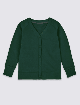 

M&S Collection Sweatshirt-Jacke für die Schule aus Baumwolle mit StayNEW™ (2-16 Jahre) - Bottle Green, Bottle Green