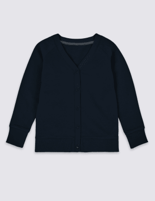 

M&S Collection Cárdigan escolar estilo sudadera de algodón con StayNEW™ (2-16 años) - Dark Navy, Dark Navy