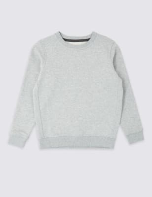 

M&S Collection Sudadera unisex de escote cerrado (2-16 años) - Grey Marl, Grey Marl
