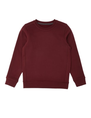 

M&S Collection Sudadera unisex de escote cerrado (2-16 años) - Burgundy, Burgundy