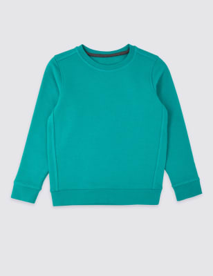 M&S Unisex Crew Neck Sweatshirt (2-16 Yrs) - 4-5 YREG - Jade, Jade