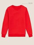 Unisex-Sweatshirt aus Baumwolle mit V-Ausschnitt (2–16 Jahre)