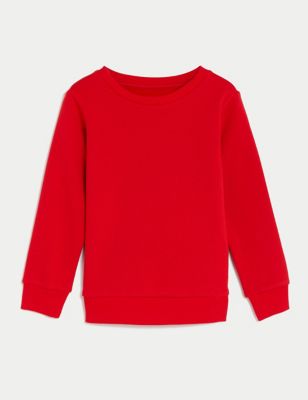 STAR FASHION New Kids Unisex School Uniform Jumper for Girls/Boys Long Sleeve Solid Style Crew Round Neck Sweatshirt Kid’s Sweater Ages 2-14 Years 