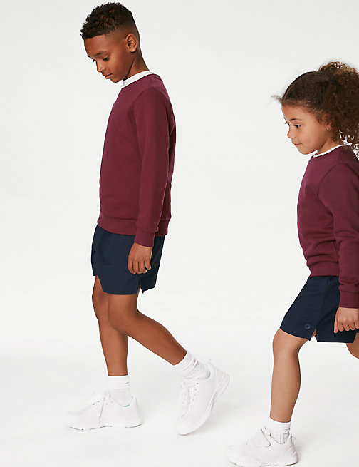 Marks And Spencer Unisex,Boys,Girls M&S Collection School Unisex Cotton Regular Fit Sweatshirt (2-16 Yrs) - Burgundy, Burgundy