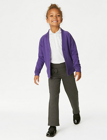 M&S Collection Girls' Cotton Regular Fit School Cardigan (2-16 Yrs) - 44-46Lng - Purple, Purple
