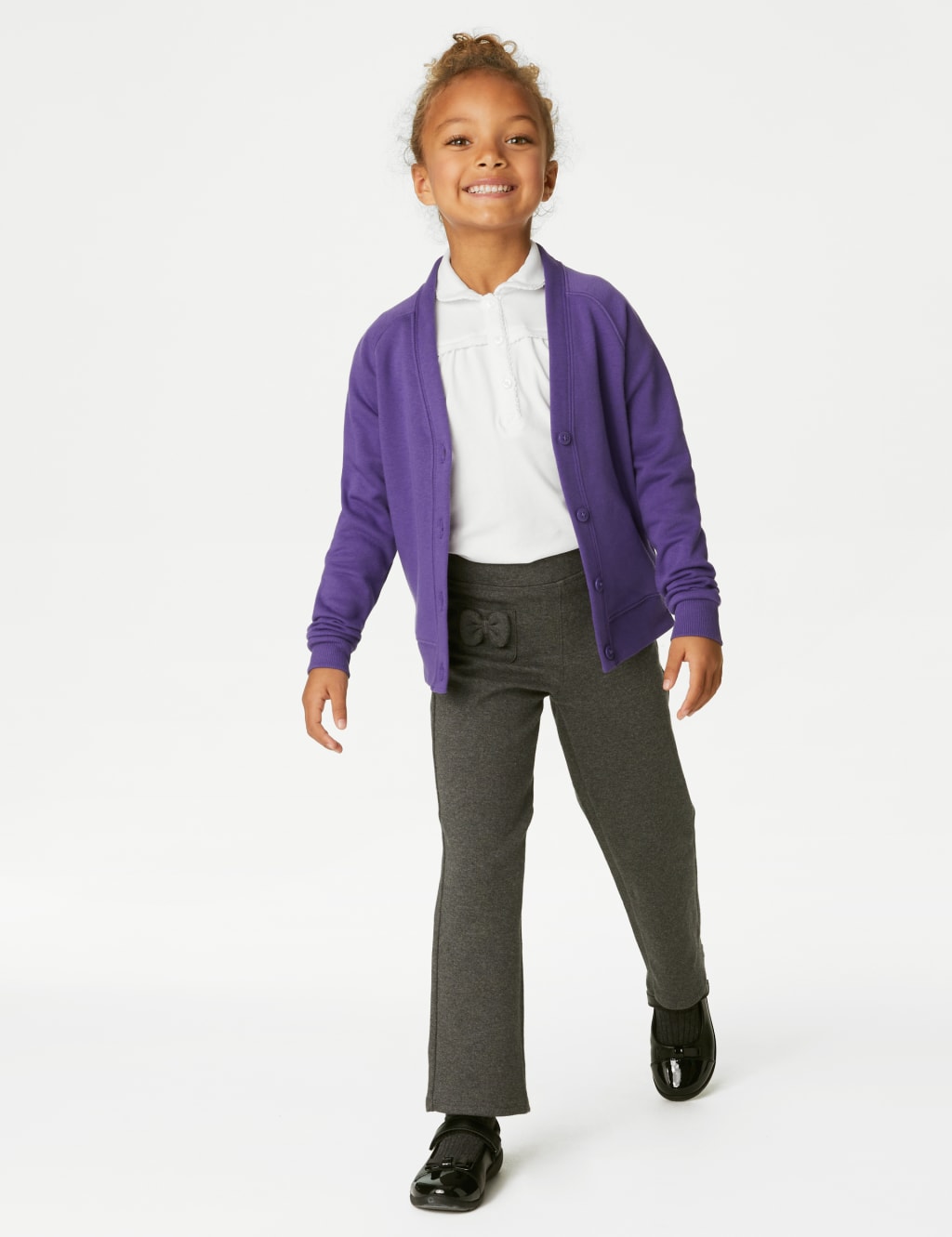 Girls' Cotton Regular Fit School Cardigan (2-16 Yrs) image 1