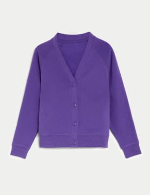 Gilet fille coupe standard en coton, idéal pour l'école - Purple