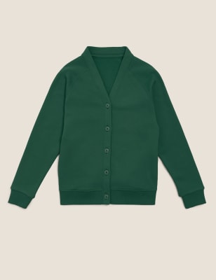 

Girls M&S Collection Girls' Cotton Regular Fit School Cardigan (2-16 Yrs) - Bottle Green, Bottle Green