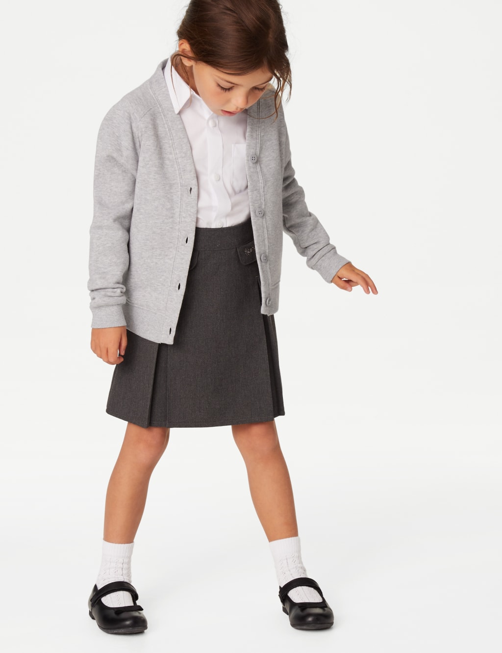 Girls grey school cardigan top