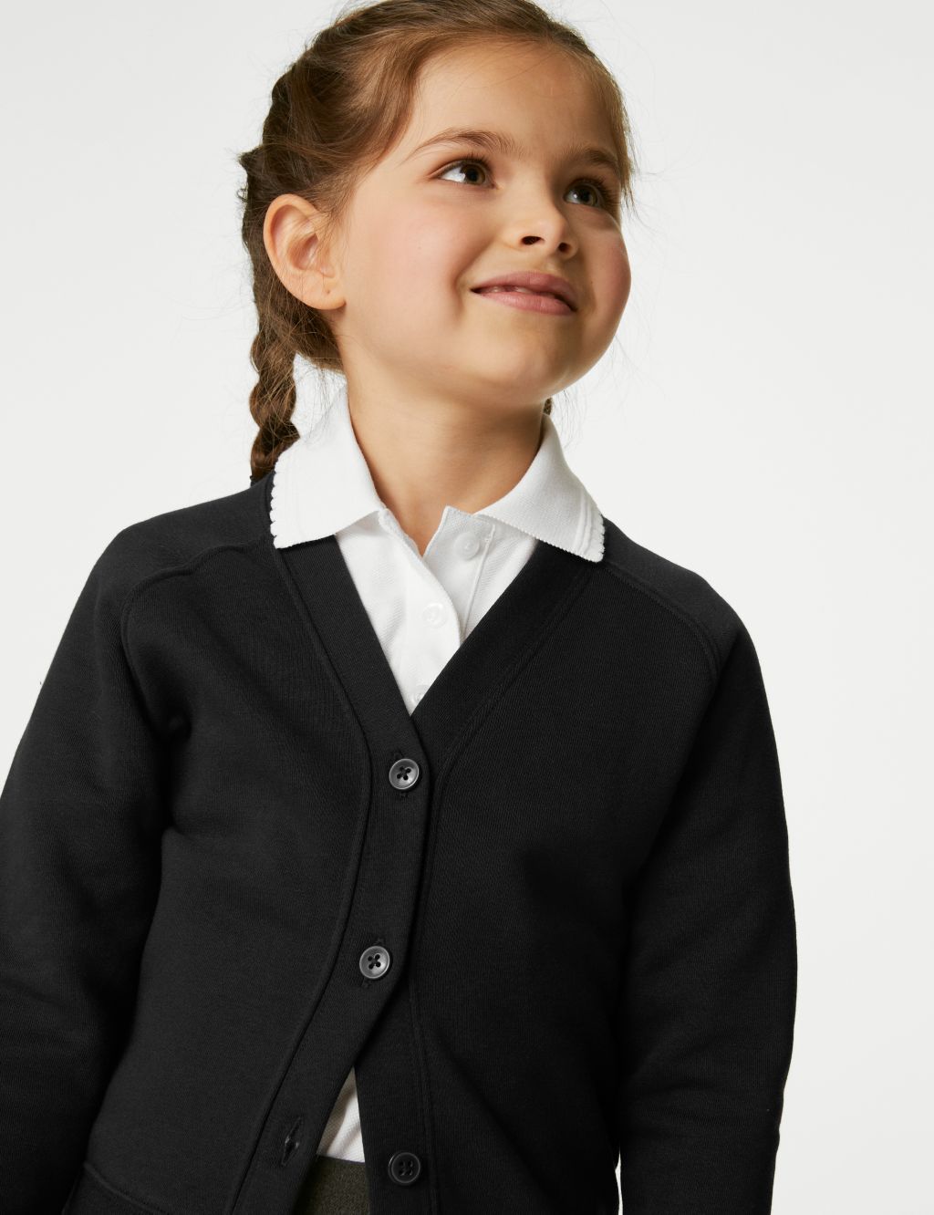 Girls' Cotton Regular Fit School Cardigan (2-16 Yrs) image 3