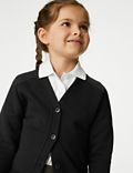 女生棉質標準剪裁學校針織外套（2 至 16 歲）