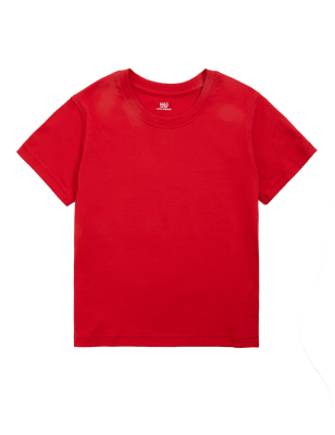 

Unisex,Boys,Girls M&S Collection Unisex Pure Cotton T-Shirt (2-16 Yrs) - Red, Red