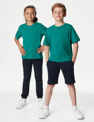 Marks And Spencer Unisex,Boys,Girls M&S Collection Unisex Pure Cotton T-Shirt (2-16 Yrs) - Jade, Jade