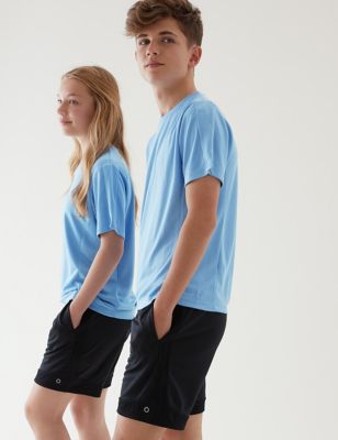 M&S Unisex Active T-Shirt (3-16 Yrs) - 4-5 Y - Pale Blue, Pale Blue,White/Green,Dark Grey,Black,Pink