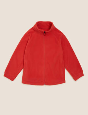 M&S Unisex Zip Fleece (2-16 Yrs) - 9-10Y - Red, Red,Grey Marl,Black,Dark Grey