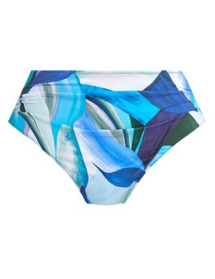 Fantasie Womens Aguada Beach High Waisted Bikini Bottoms - Blue Mix, Blue Mix