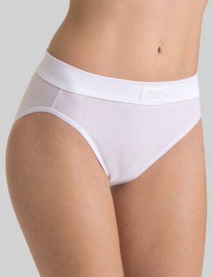 Sloggi Women's Double Comfort Cotton Rich Tai Briefs - 8 - White, White