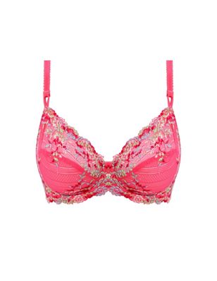 Wacoal Halo Floral Lace Unlined Underwire Center Bow Bra
